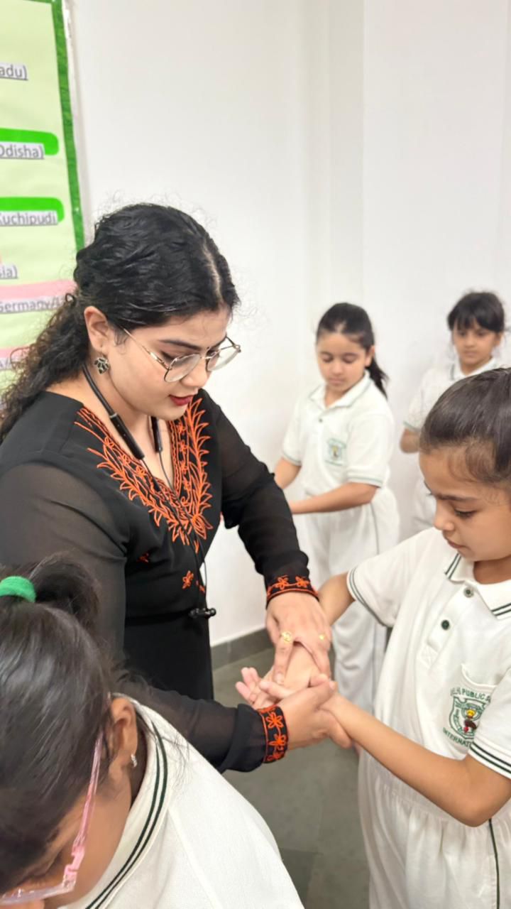 Teaching hasta mudras at school