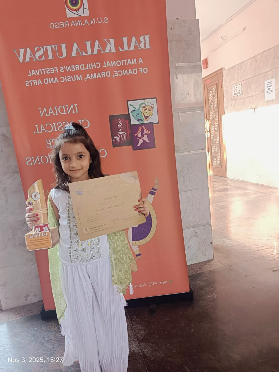 Student wins 1st Prize — Bal Kala Utsav